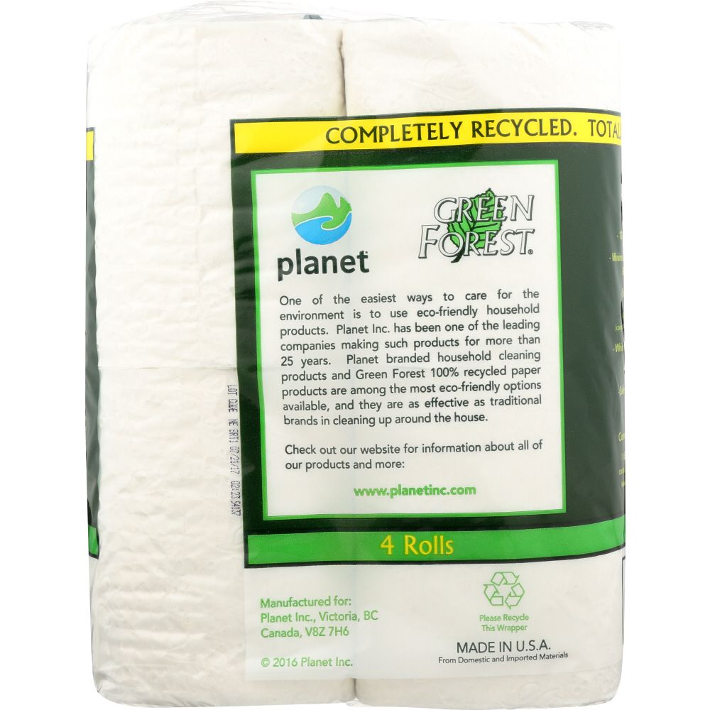 GREEN FOREST: Bath Tissue White 4 Rolls 198 Sheets, 1 ea