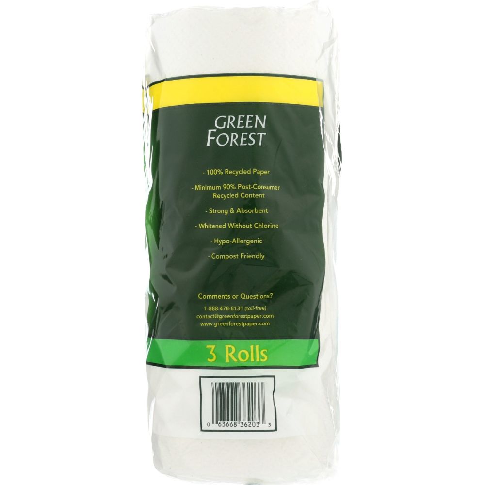 GREEN FOREST: Paper Towels Wht 3Rolls 104Ct, 1 ea