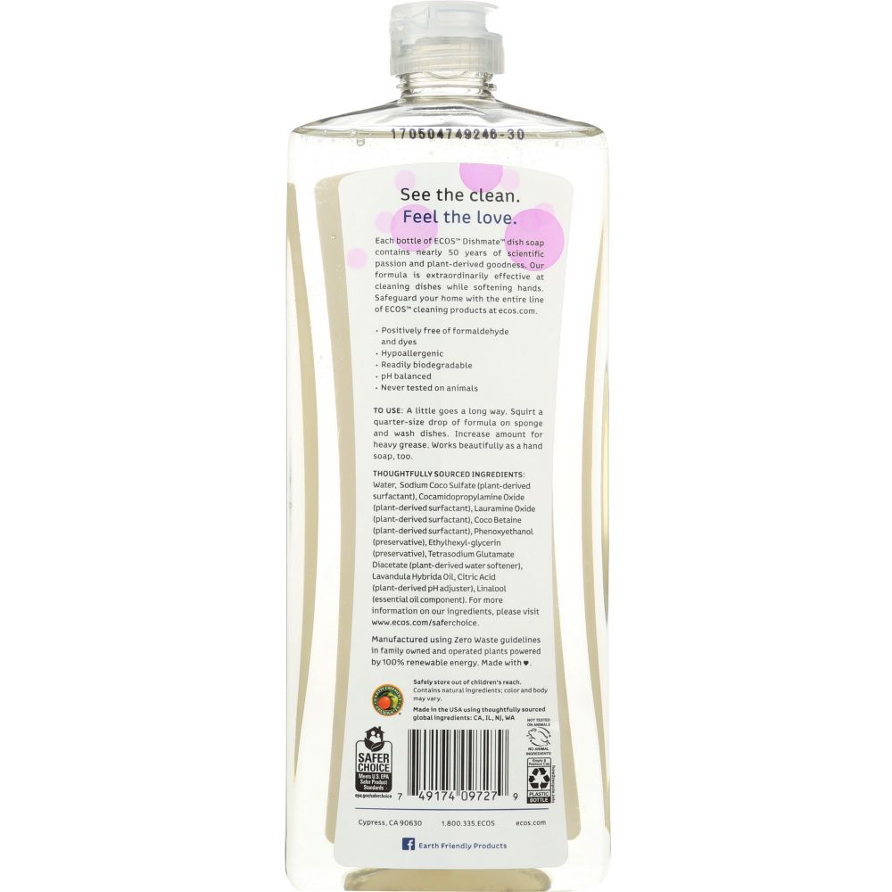 EARTH FRIENDLY: Ecos Dishmate Diss Liquid Lavender, 25 oz