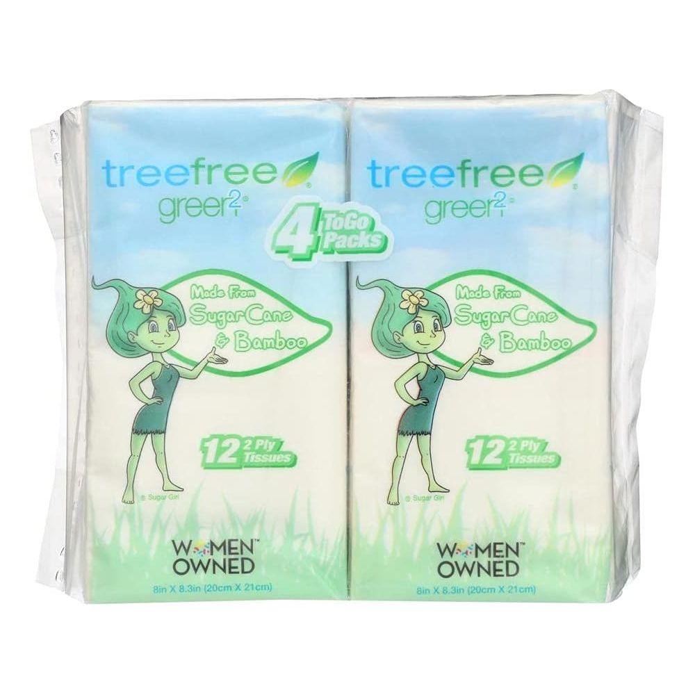 GREEN2: Sugarcane & Bamboo Tree Free Tissues, 4 pk