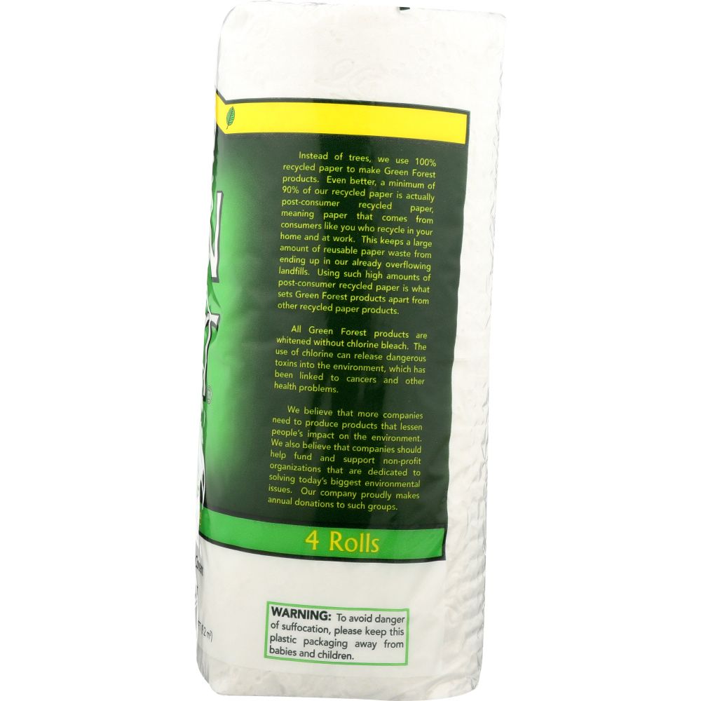 GREEN FOREST: Bath Tissue White 4 Rolls 198 Sheets, 1 ea