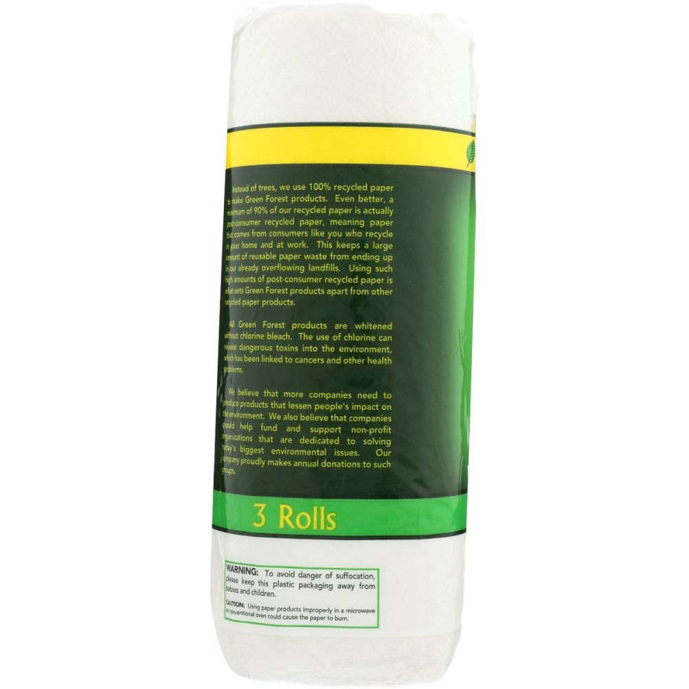 GREEN FOREST: Paper Towels Wht 3Rolls 104Ct, 1 ea
