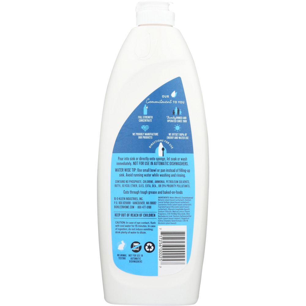BIO KLEEN: Lemon Thyme Dish Liquid, 25 oz