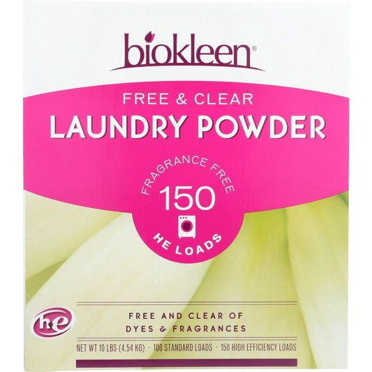 BIO KLEEN: Free & Clear Laundry Powder, 10 lb