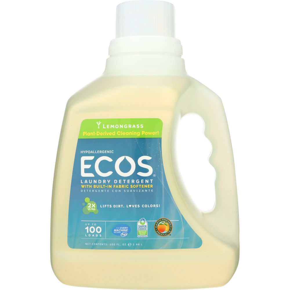 EARTH FRIENDLY: Ecos 2x Ultra Laundry Detergent Lemongrass, 100 oz