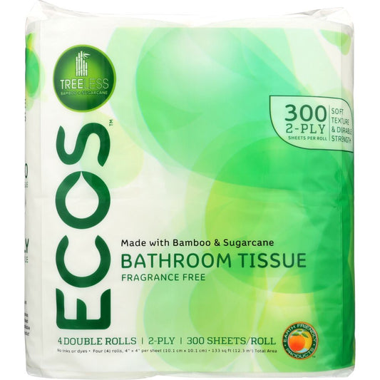 EARTH FRIENDLY: Treeless Bathroom Tissue 300 Sheets Per Roll 2 Ply, 4 rl