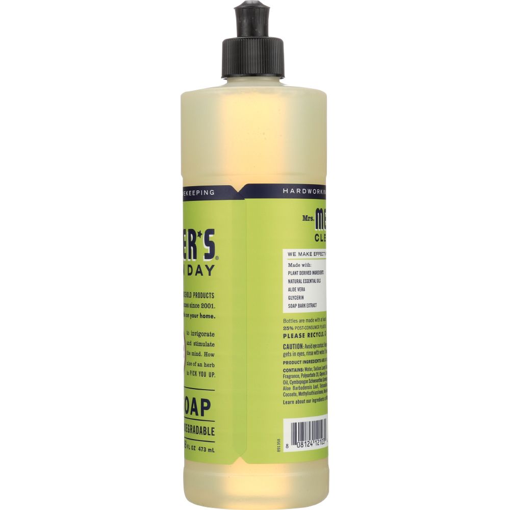 MRS MEYERS CLEAN DAY: Liquid Dish Soap Lemon Verbena Scent, 16 oz