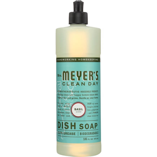 MRS. MEYER'S: Clean Day Liquid Dish Soap Basil Scent, 16 oz