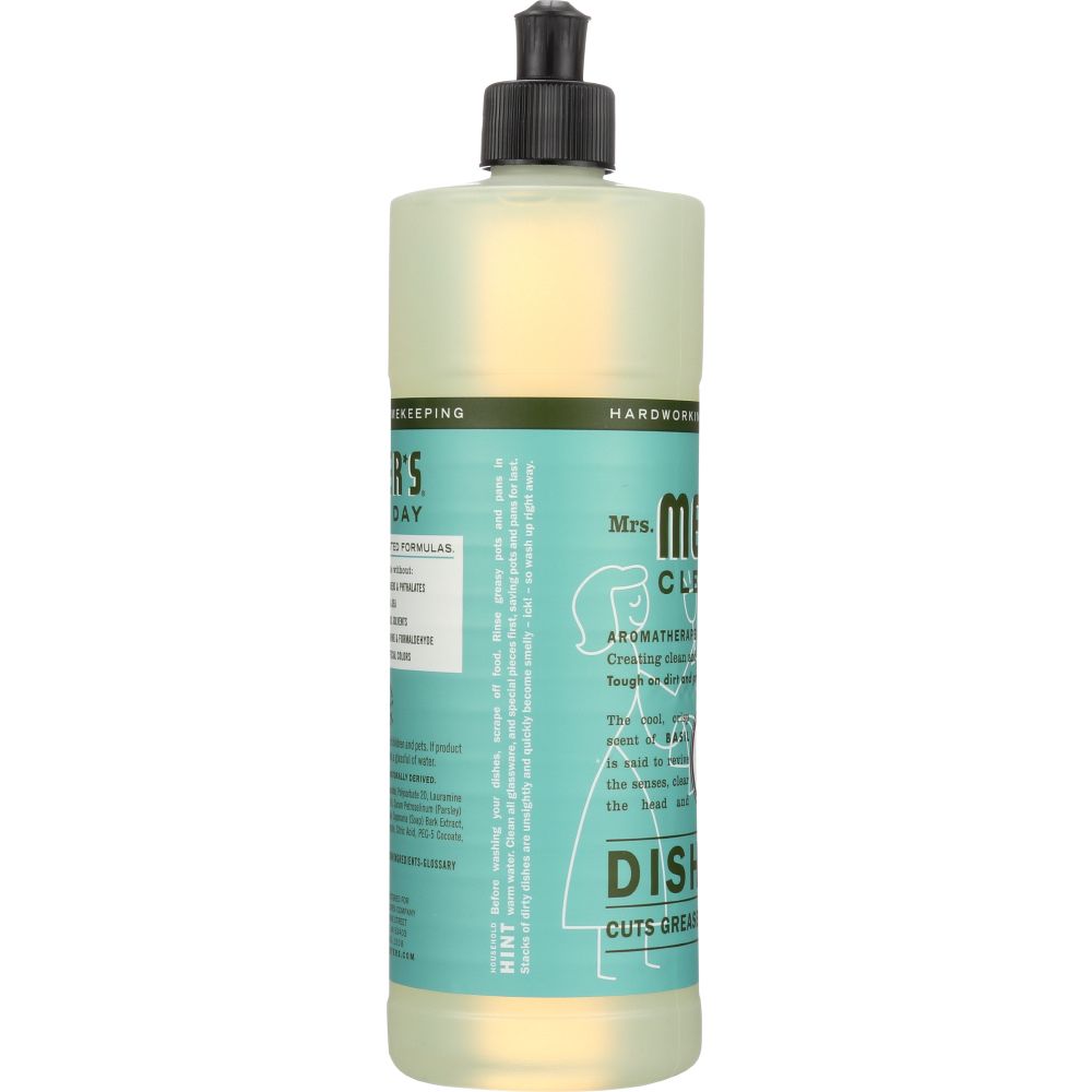 MRS. MEYER'S: Clean Day Liquid Dish Soap Basil Scent, 16 oz