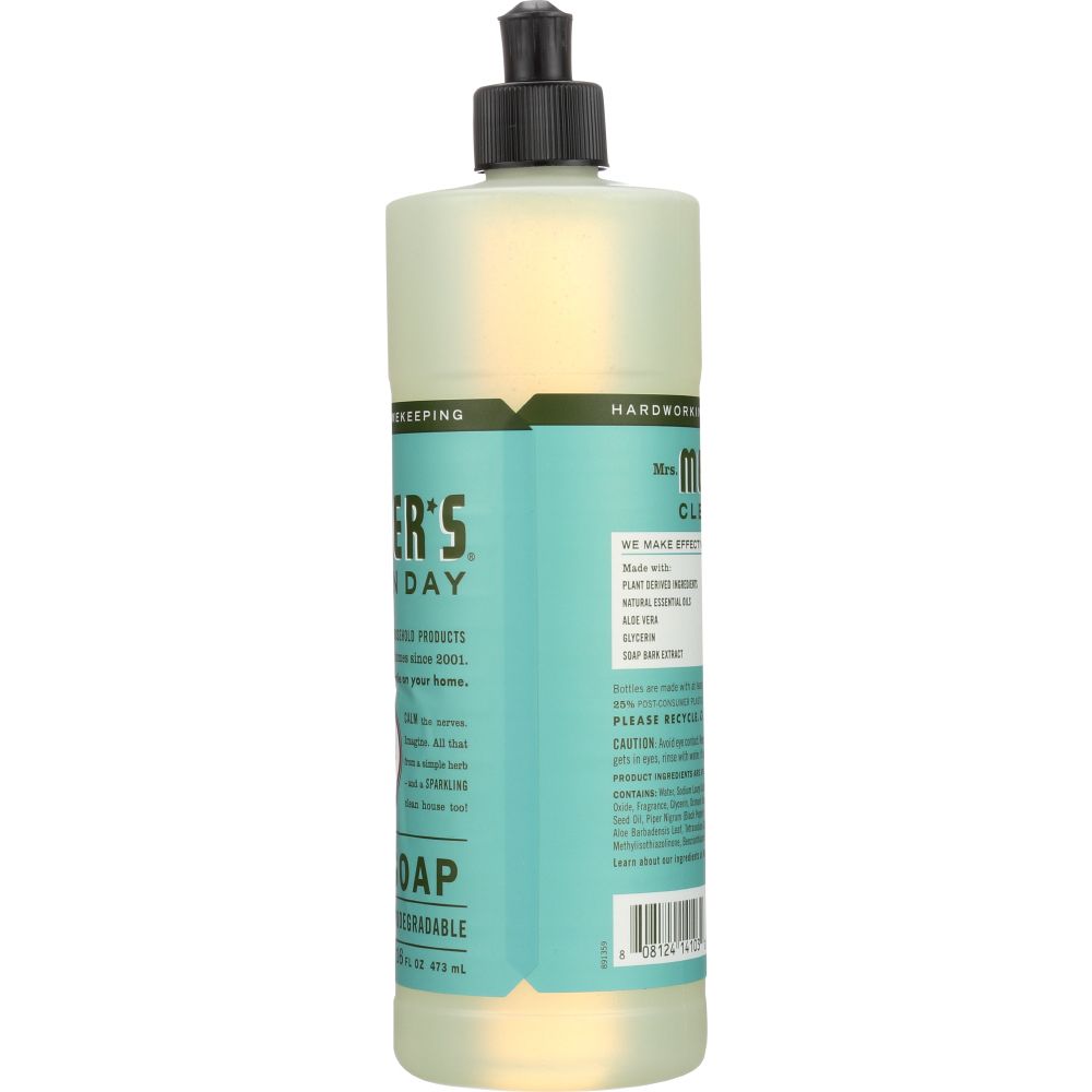 MRS. MEYER'S: Clean Day Liquid Dish Soap Basil Scent, 16 oz