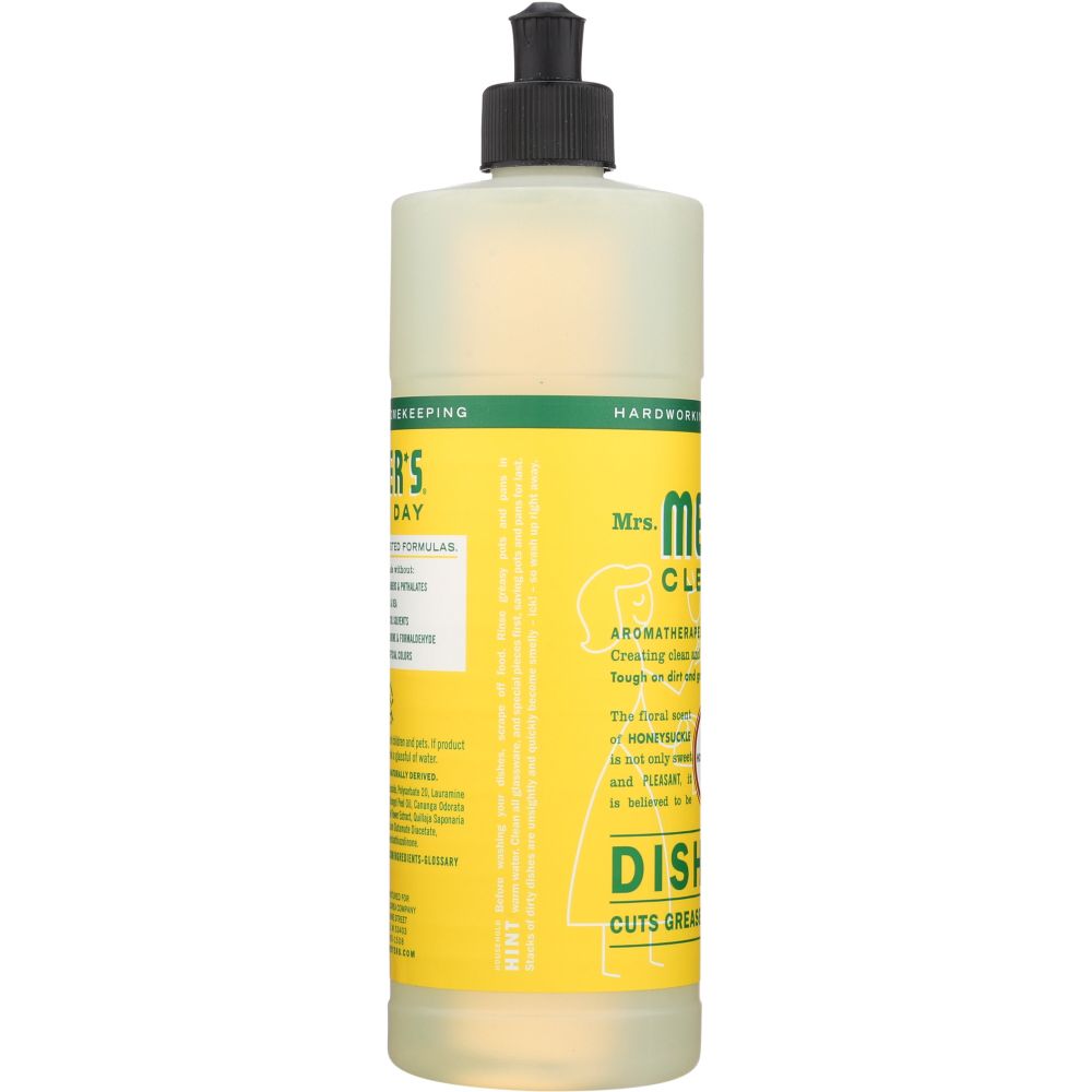 MRS. MEYER'S: Clean Day Liquid Dish Soap Honeysuckle Scent, 16 oz