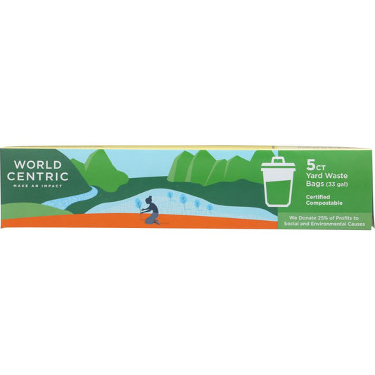 WORLD CENTRIC: 33 Gallon Compostable Bags, 5 pc