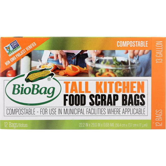 BIOBAG: Tall Kitchen 13 Gallon Food Scrap Bags, 12 pc