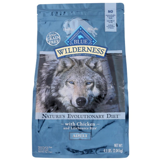 BLUE BUFFALO: Wilderness Adult Dog Food Chicken Recipe, 4.50 lb