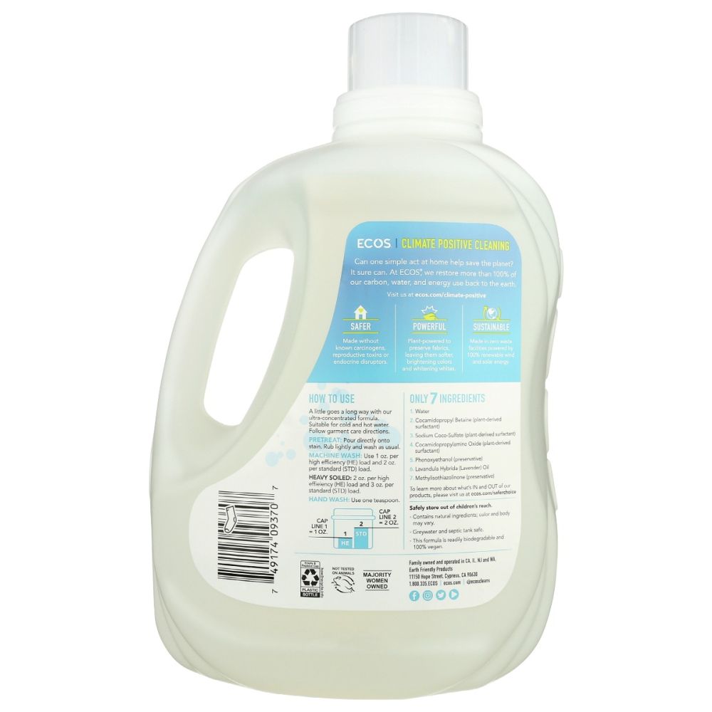 ECOS: Hypoallergenic Laundry Detergent Lavender, 170 oz