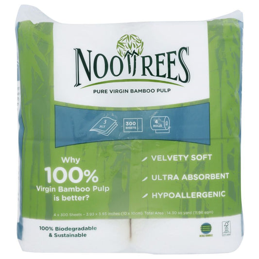 NOOTREES: Pure Virgin Bamboo Pulp Toilet Tissue 4 Rolls, 1 ea