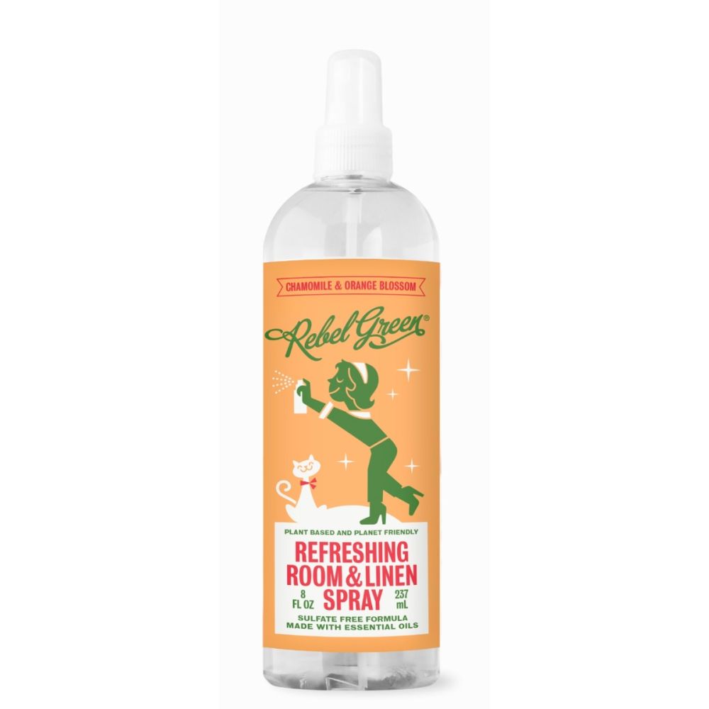 REBEL GREEN: Refreshing Room And Linen Spray Chamomile and Orange Blossom Scent, 8 fo